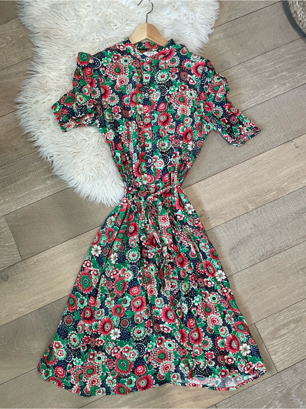 UNTUCKit Alix Floral Multicolor Flowy Cottagecore Summer Midi Dress Size 4